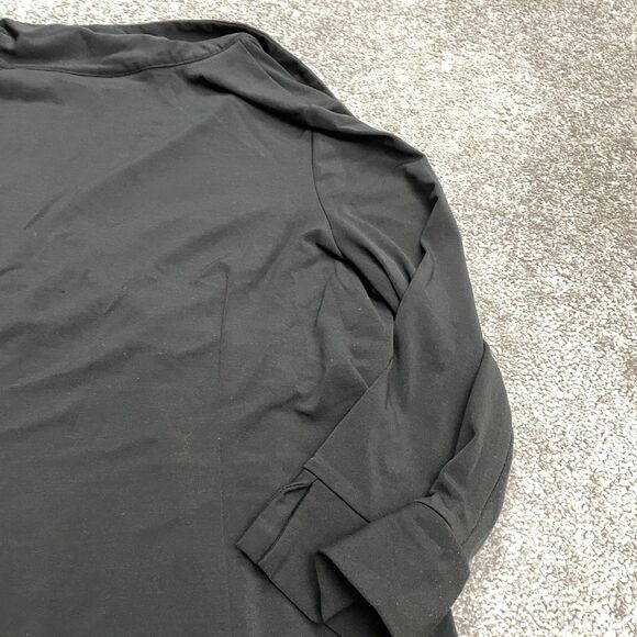 Liz Lange Maternity Midi Dress Womens Large Black Stretch Long Sleeve V-Neck - Picture 13 of 16